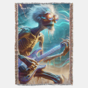Fantasy Cute Guitar Strange Player Throw Blanket