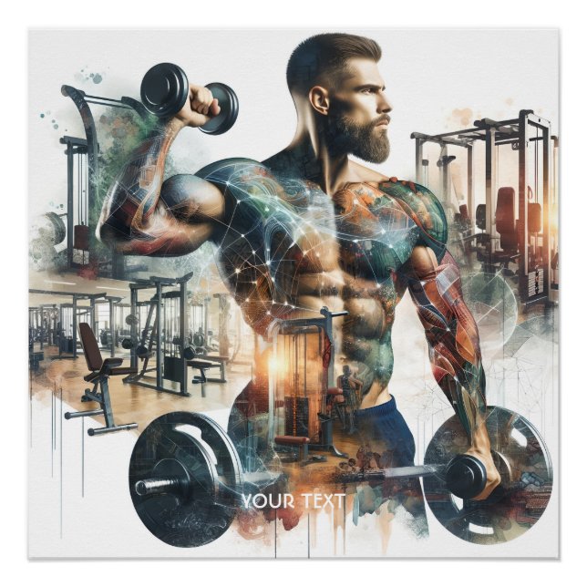 Fantasy Cute Gym Athlete Weight Poster (Front)