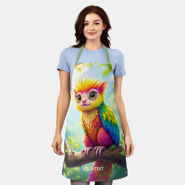 Fantasy Cute Half Ferret Hybrid Apron (Worn)