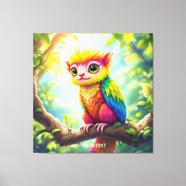 Fantasy Cute Half Ferret Hybrid Canvas Print (Front)