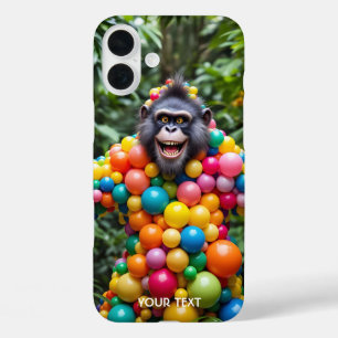 Fantasy Cute Happy Colourful Monkey iPhone 16 Plus Case