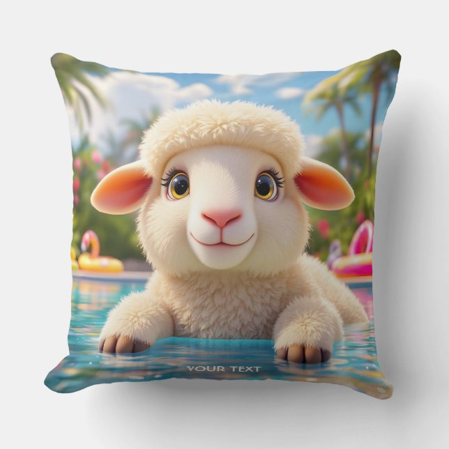 Fantasy Cute Happy Sheep Pool Cushion (Front)