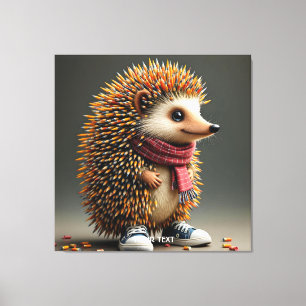 Fantasy Cute Hedgehog Sharp Needles Canvas Print