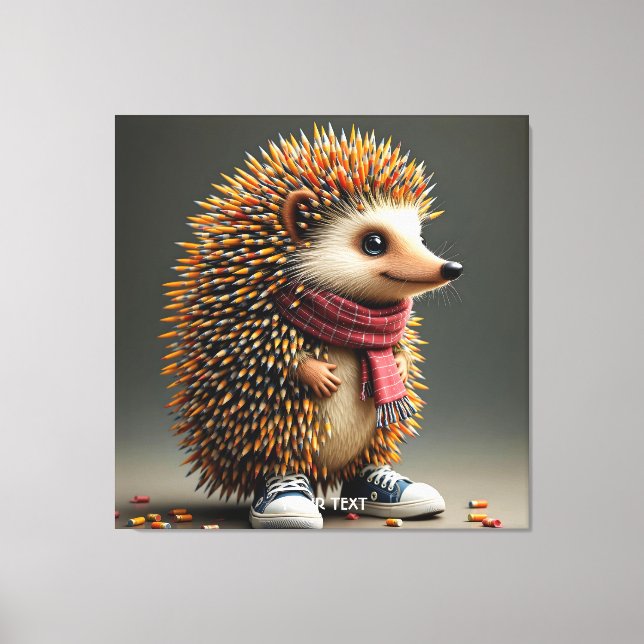 Fantasy Cute Hedgehog Sharp Needles Canvas Print (Front)