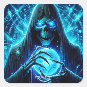 Fantasy Cute Hood Blue Eyes Square Sticker