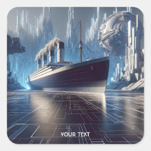 Fantasy Cute Huge Ship Tubes Square Sticker