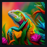 Fantasy Cute Iguana Art Deco Style Poster<br><div class="desc">Fantasy Cute Iguana Art Deco Style. Perfect As A Birthday Gift Or For Any Kind Of Party</div>