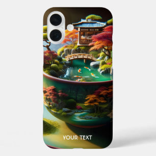 Fantasy Cute Japanese Landscape Cup iPhone 16 Plus Case