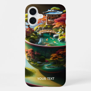 Fantasy Cute Japanese Landscape Cup iPhone 16 Plus Case