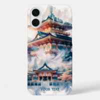 Fantasy Cute Japanese Temple Watercolor