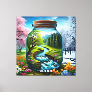 Fantasy Cute Jar Winter Spring Canvas Print