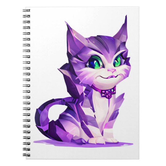 Fantasy Cute Kawaii baby Cheshire cat kitten  Notebook (Front)