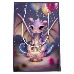 Fantasy Cute Kawaii baby dragon Medium Gift Bag