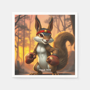 Fantasy Cute Kickboxer Squirrel Forest Napkin