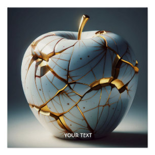 Fantasy Cute Kintsugi Porcelain Apple Poster