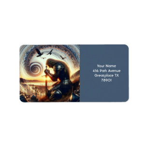Fantasy Cute Knight Sword Legend Label