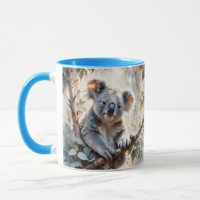 Fantasy Cute Koala Tree Watercolor Mug (Left)