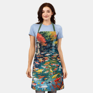 Fantasy Cute Koi Fish Pond Apron