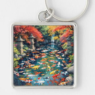 Fantasy Cute Koi Fish Pond Key Ring