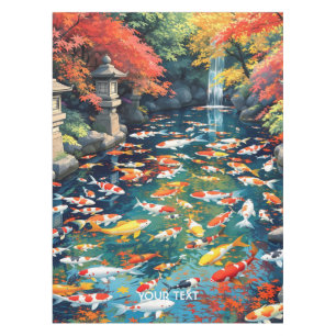 Fantasy Cute Koi Fish Pond Tablecloth