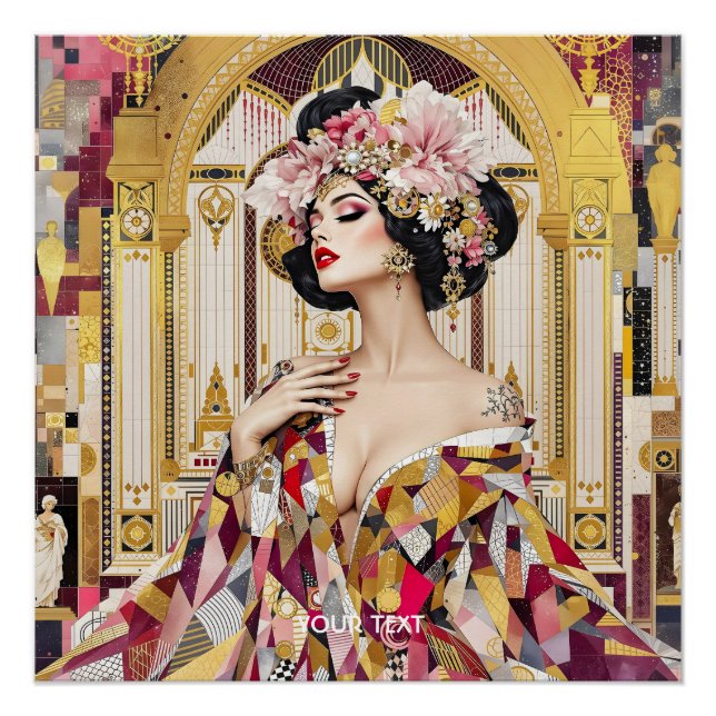 Fantasy Cute Lady Art Deco Poster (Front)