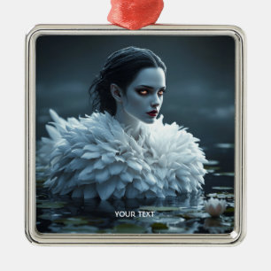 Fantasy Cute Lake Swan White Metal Tree Decoration