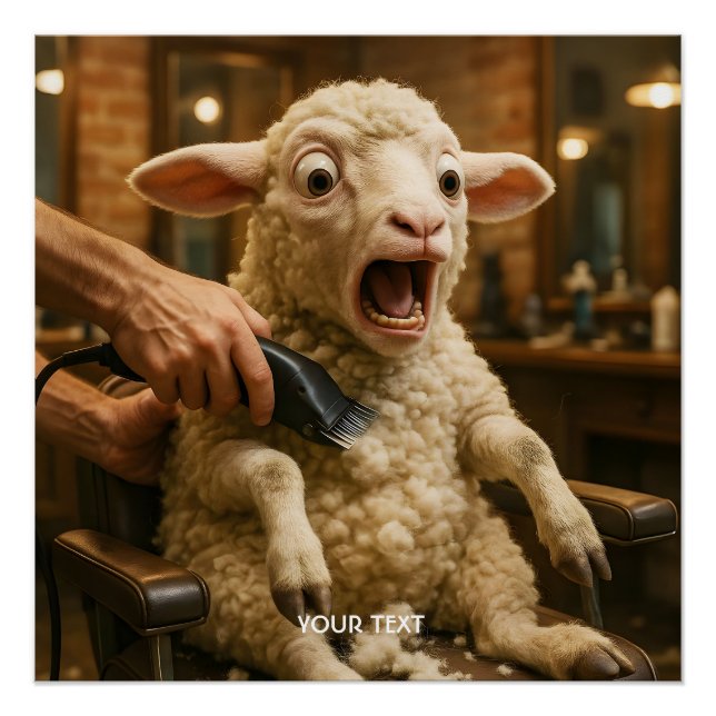 Fantasy Cute Lamb Scared Shaving Poster (Front)