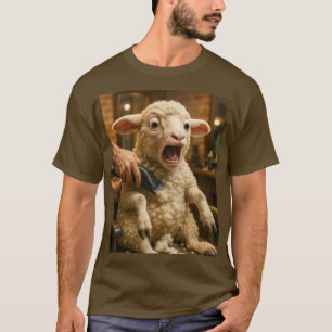 Fantasy Cute Lamb Scared Shaving T-Shirt