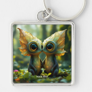 Fantasy Cute Leaves Forest Love Key Ring