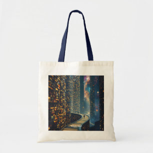 Fantasy Cute Library Stairs Space Tote Bag