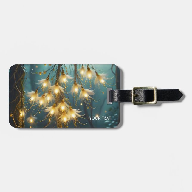 Fantasy Cute Light Tree Flowers Luggage Tag (Front Horizontal)