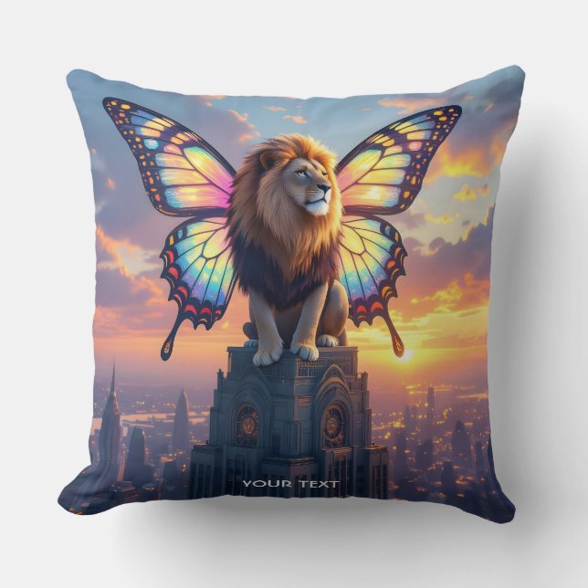 Fantasy Cute Lion Butterfly Wings Cushion (Front)