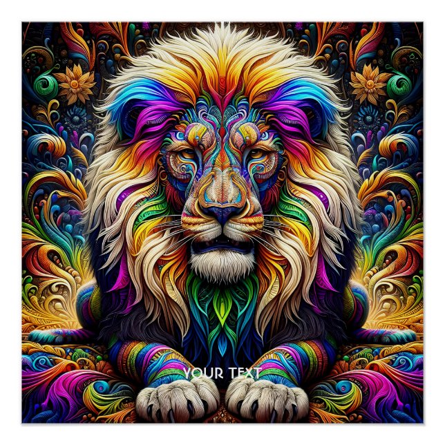 Fantasy Cute Lion Colours Dance Poster (Front)