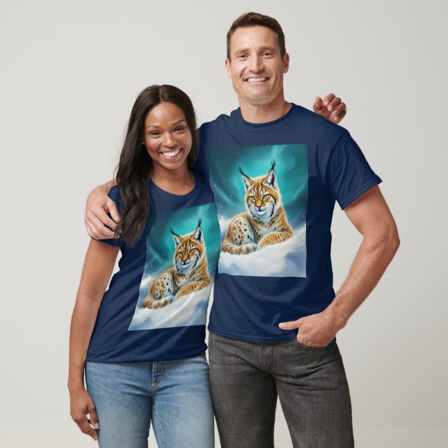 Fantasy Cute Lynx Cub Winter T-Shirt (Unisex)