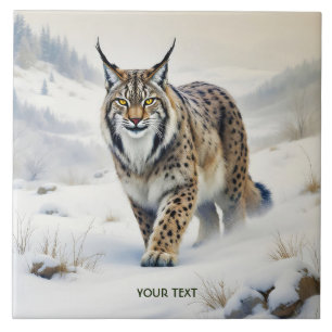 Fantasy Cute Lynx Winter Snow Tile