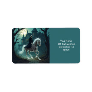 Fantasy Cute Man Halloween Horse Label