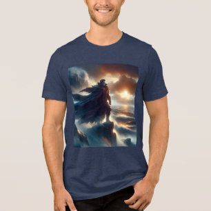 Fantasy Cute Man Night Sea Tri-Blend Shirt