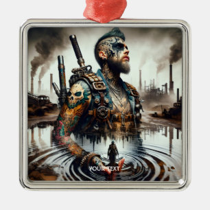 Fantasy Cute Man Tattoo Water Metal Tree Decoration