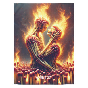 Fantasy Cute Matches Couple Love Tablecloth