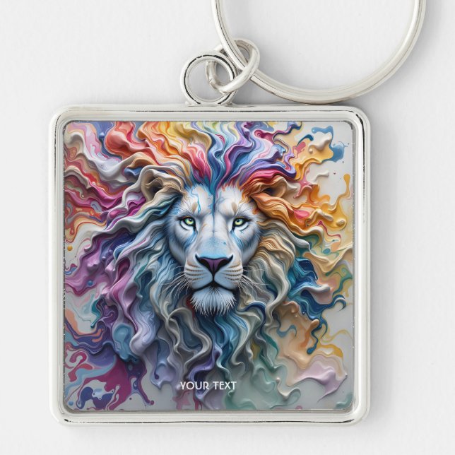 Fantasy Cute Melting Wax Lion Key Ring (Front)