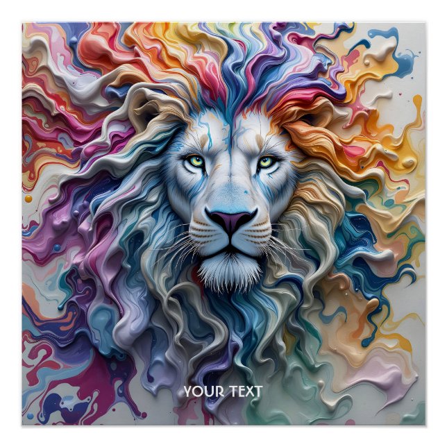 Fantasy Cute Melting Wax Lion Poster (Front)