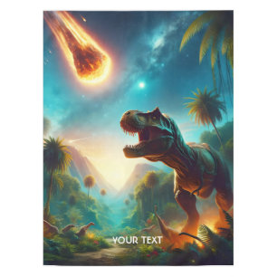 Fantasy Cute Meteor Scared T-Rex  Tablecloth