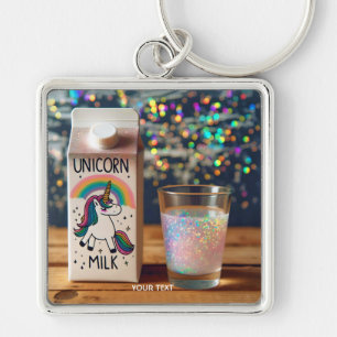 Fantasy Cute Milk Unicorn Rainbow Key Ring