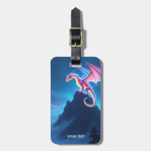 Fantasy Cute Mist Shrouded Dragon Luggage Tag