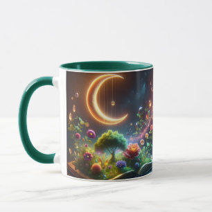 Fantasy Cute Moon Garden Book Mug