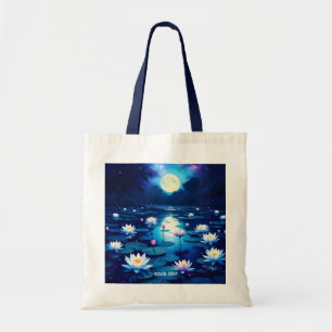 Fantasy Cute Moon Lily Pond Tote Bag