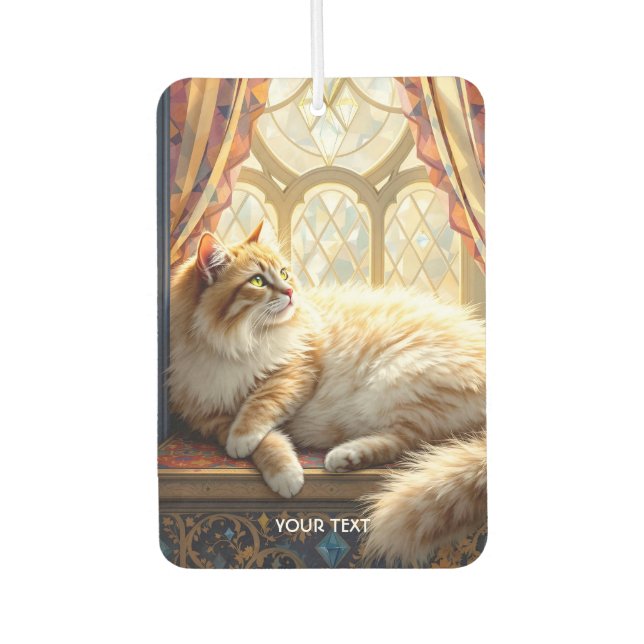 Fantasy Cute Morning Window Cat Car Air Freshener (Front)