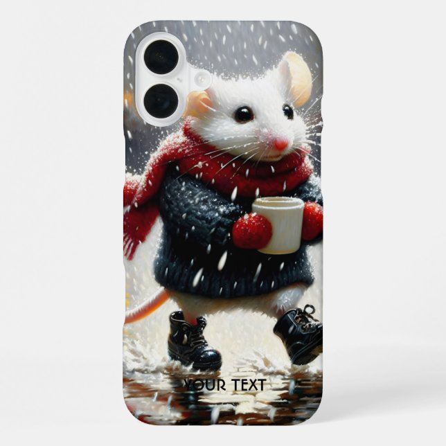 Fantasy Cute  Mouse Coffee Coat iPhone Case (Back)