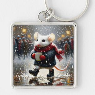 Fantasy Cute Mouse Coffee Coat Key Ring