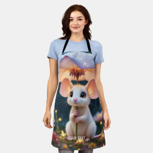 Fantasy Cute Mouse Flower Umbrella Apron